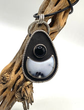 Load image into Gallery viewer, Dendrite Opal and Onyx Sterling Silver Pendant
