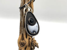 Load image into Gallery viewer, Dendrite Opal and Onyx Sterling Silver Pendant