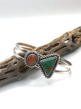 Load image into Gallery viewer, Sunstone and Chrysocolla Sterling Silver Bracelet