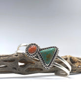 Load image into Gallery viewer, Sunstone and Chrysocolla Sterling Silver Bracelet
