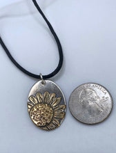 Load image into Gallery viewer, Sunflower Pendant in Copper, Brass and Sterling Silver