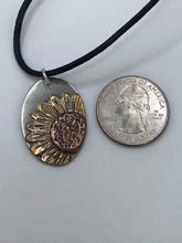 Load image into Gallery viewer, Sunflower Pendant in Copper, Brass and Sterling Silver