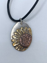 Load image into Gallery viewer, Sunflower Pendant in Copper, Brass and Sterling Silver