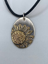 Load image into Gallery viewer, Sunflower Pendant in Copper, Brass and Sterling Silver