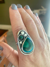 Load image into Gallery viewer, Malachite Chrysocolla Circles Ring