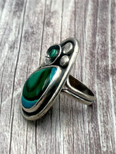 Load image into Gallery viewer, Malachite Chrysocolla Circles Ring