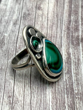 Load image into Gallery viewer, Malachite Chrysocolla Circles Ring