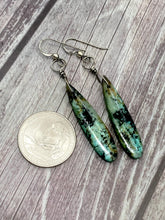 Load image into Gallery viewer, African Turquoise Sterling Silver Dangle Earrings