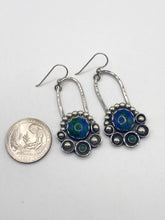 Load image into Gallery viewer, Malachite Azurite Aventurine Earrings Sterling Silver