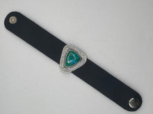 Load image into Gallery viewer, Malachite Sterling Silver Leather Bracelet
