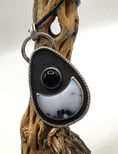 Load image into Gallery viewer, Dendrite Opal and Onyx Sterling Silver Pendant
