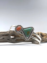 Load image into Gallery viewer, Sunstone and Chrysocolla Sterling Silver Bracelet
