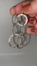 Load and play video in Gallery viewer, Circles Brushed Sterling Silver Earrings

