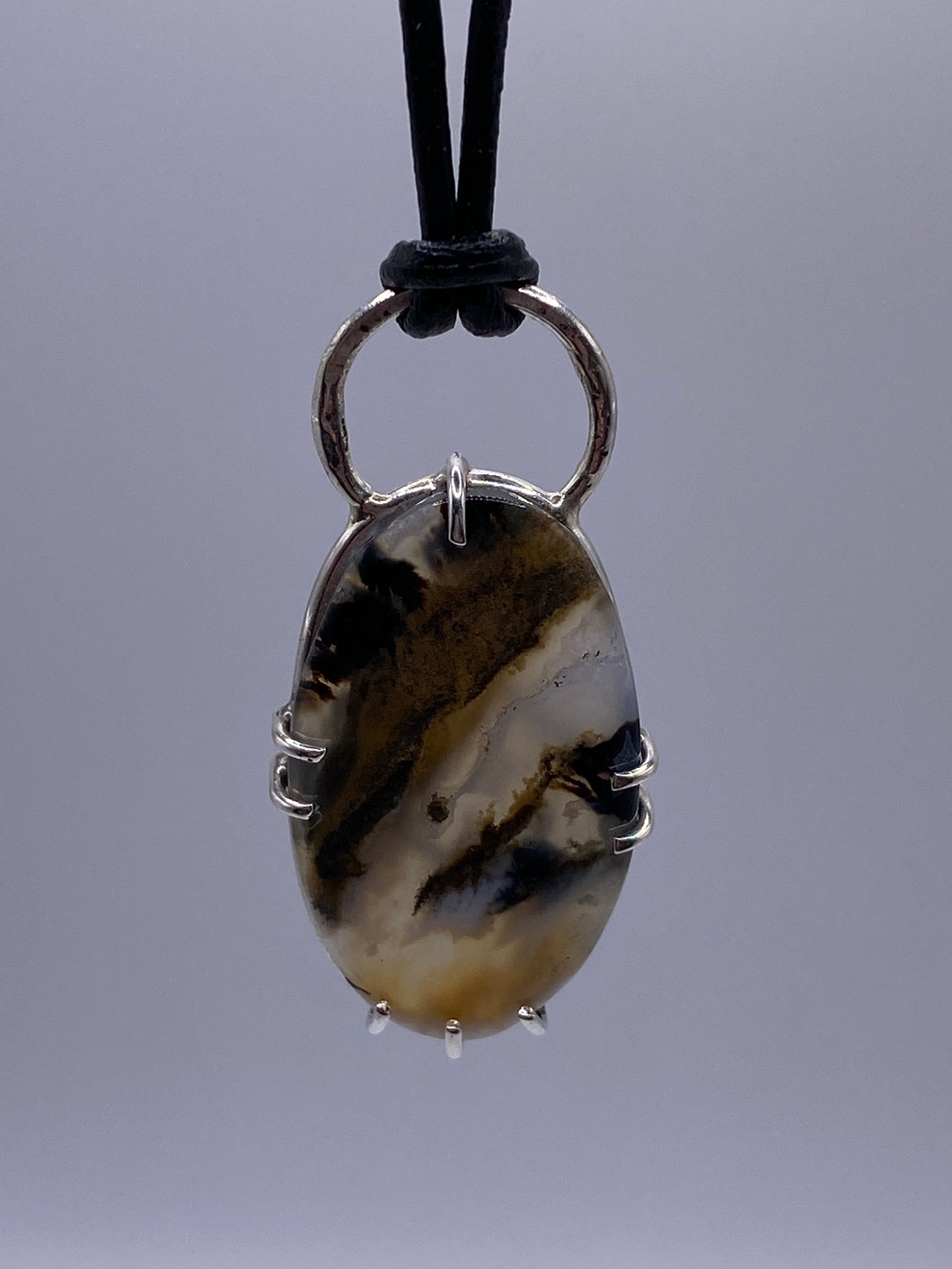 Tiger Dendrite Agate Pendant set in Sterling Silver