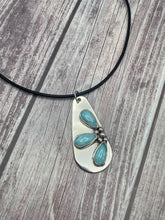 Load image into Gallery viewer, Lovely Larimar Sterling Silver Pendant on Leather Necklace
