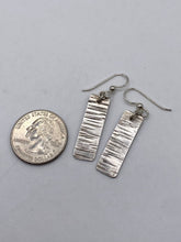 Load image into Gallery viewer, Hand Hammered Birch Texture Sterling Silver Earrings
